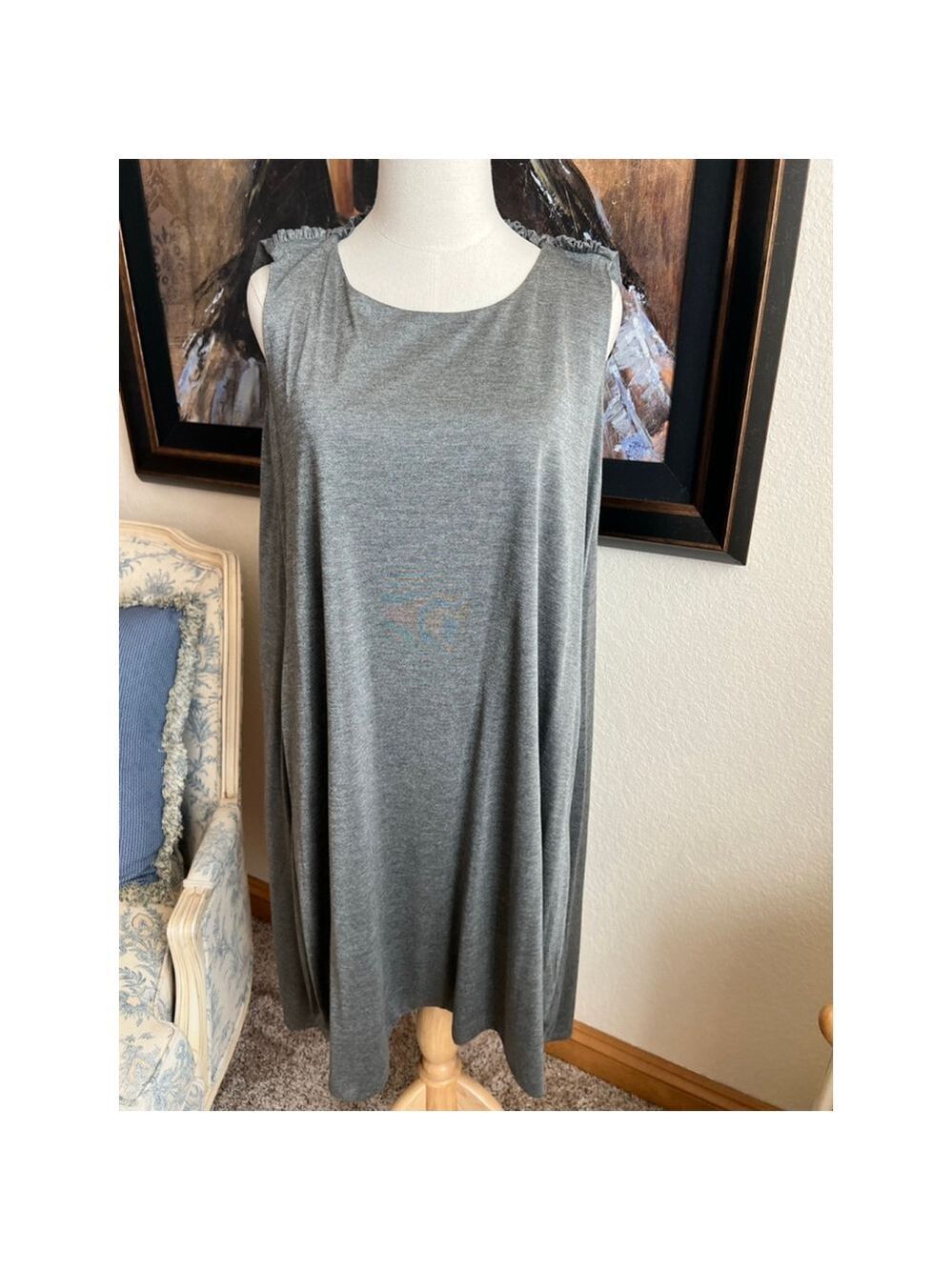 YSL Yves Saint Laurent Runway Silver Sleeveless Dress Size 6 - Picture 1 of 9